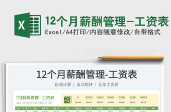 202312個月薪酬管理-工資表免費下載