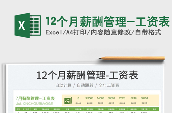 202312個(gè)月薪酬管理-工資表免費(fèi)下載