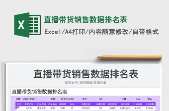 2023直播帶貨銷售數據排名表免費下載