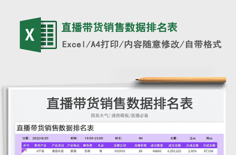 2023直播帶貨銷售數(shù)據(jù)排名表免費(fèi)下載