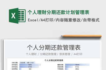2023個人理財分期還款計劃管理表免費下載