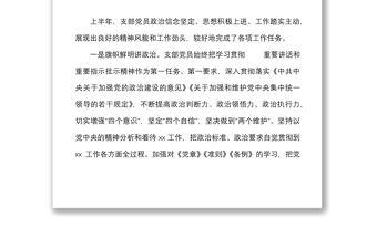 2022年上半年黨支部黨員思想狀況分析報(bào)告范文工作匯報(bào)總結(jié)