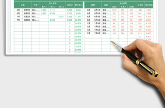 2023財務(wù)收支記賬表免費下載