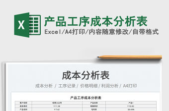 2023產品工序成本分析表免費下載