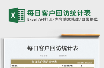 2023每日客戶回訪統(tǒng)計(jì)表免費(fèi)下載