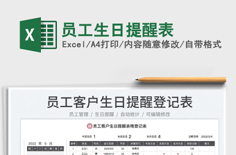 2023員工生日提醒表免費(fèi)下載