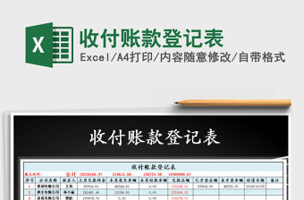 2023收付賬款登記表免費(fèi)下載