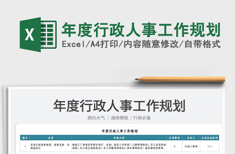 2022年度行政人事工作規(guī)劃免費下載