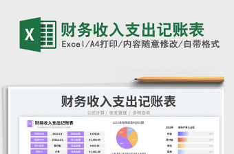 2023財務(wù)收入支出記賬表免費下載