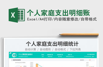2023個人家庭支出明細賬免費下載