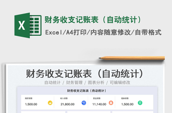 2023財務(wù)收支記賬表（自動統(tǒng)計）免費下載