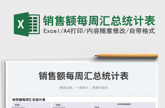 2023銷售額每周匯總統計表免費下載