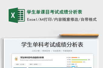 2023學(xué)生單課目考試成績(jī)分析表免費(fèi)下載