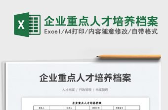 2023企業(yè)重點(diǎn)人才培養(yǎng)檔案免費(fèi)下載