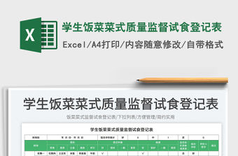2023學(xué)生飯菜菜式質(zhì)量監(jiān)督試食登記表免費(fèi)下載