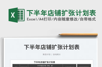 2023下半年店鋪擴張計劃表免費下載