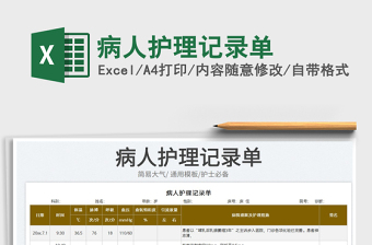 2023病人護理記錄單免費下載