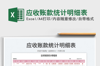 2023應(yīng)收賬款統(tǒng)計明細(xì)表免費下載