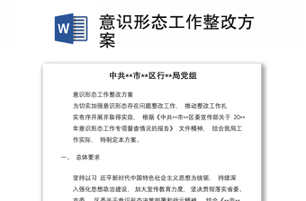 意識形態(tài)工作整改方案