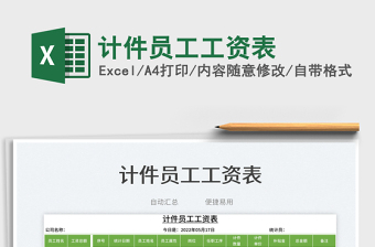 2023計件員工工資表免費下載