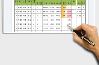 2023項(xiàng)目進(jìn)度跟蹤登記表免費(fèi)下載