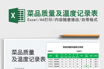 2023菜品質(zhì)量及溫度記錄表免費(fèi)下載