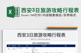 2023西安3日旅游攻略行程表免費下載