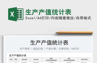 2023生產(chǎn)產(chǎn)值統(tǒng)計表免費下載