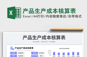 2023產(chǎn)品生產(chǎn)成本核算表免費(fèi)下載