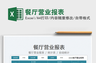 2023餐廳營(yíng)業(yè)報(bào)表免費(fèi)下載
