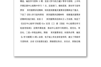 區(qū)宣傳部理論工作總結(jié)及下步工作計(jì)劃范文理論學(xué)習(xí)中心組理論教育工作匯報(bào)報(bào)告