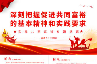 深刻把握促進共同富裕的基本精神和實踐要求PPT紅色黨政風實現共同富裕專題黨課課件