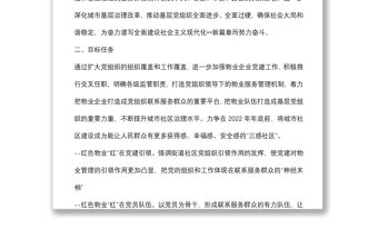 加強(qiáng)黨建引領(lǐng)推進(jìn)“紅色物業(yè)”提升城市社區(qū)治理水平實(shí)施方案