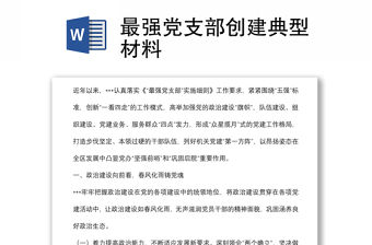 最強黨支部創建典型材料