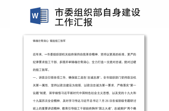 市委組織部自身建設(shè)工作匯報
