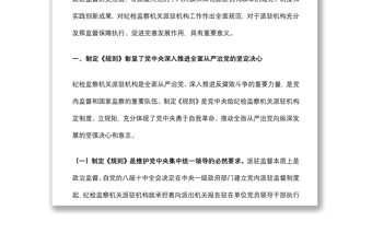 學(xué)習(xí)《紀(jì)檢監(jiān)察機(jī)關(guān)派駐機(jī)構(gòu)工作規(guī)則》研討會(huì)上的發(fā)言
