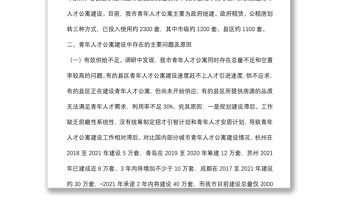 全市青年人才公寓建設(shè)情況調(diào)研報告