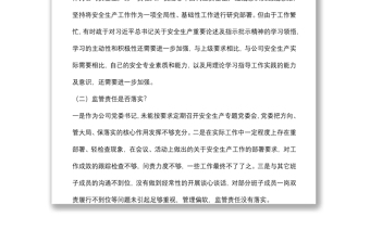 國(guó)企黨委書(shū)記董事長(zhǎng)安全生產(chǎn)以案促改專(zhuān)題民主生活會(huì)個(gè)人發(fā)言提綱