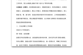 关于开展“思想大解放、作风大整顿、效能大提升”活动实施方案