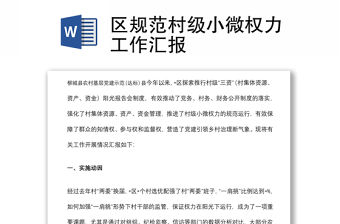 區規范村級小微權力工作匯報