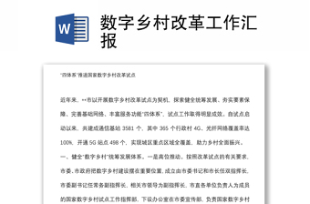 數(shù)字鄉(xiāng)村改革工作匯報