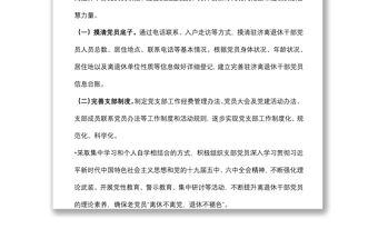 駐外離退休干部黨支部工作總結(jié)