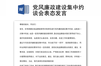 黨風廉政建設集中約談會表態(tài)發(fā)言
