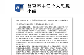 督查室主任個(gè)人思想小結(jié)