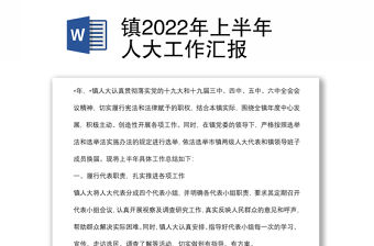 鎮2022年上半年人大工作匯報