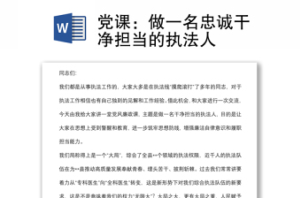 黨課：做一名忠誠干凈擔(dān)當(dāng)?shù)膱?zhí)法人