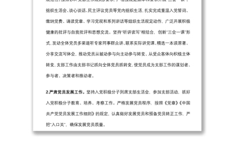 支部黨建工作計(jì)劃