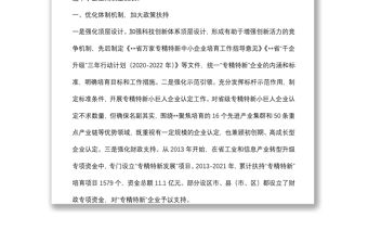 在全省專精特新“小巨人”企業培育工作階段總結會議上的講話