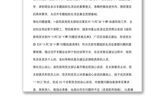 作風建設專題組織生活會召開情況匯報