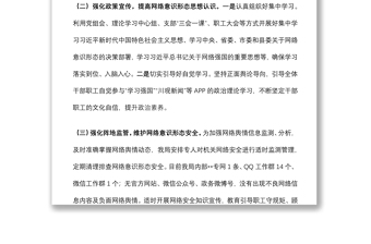 关于开展网络意识形态工作的自查报告